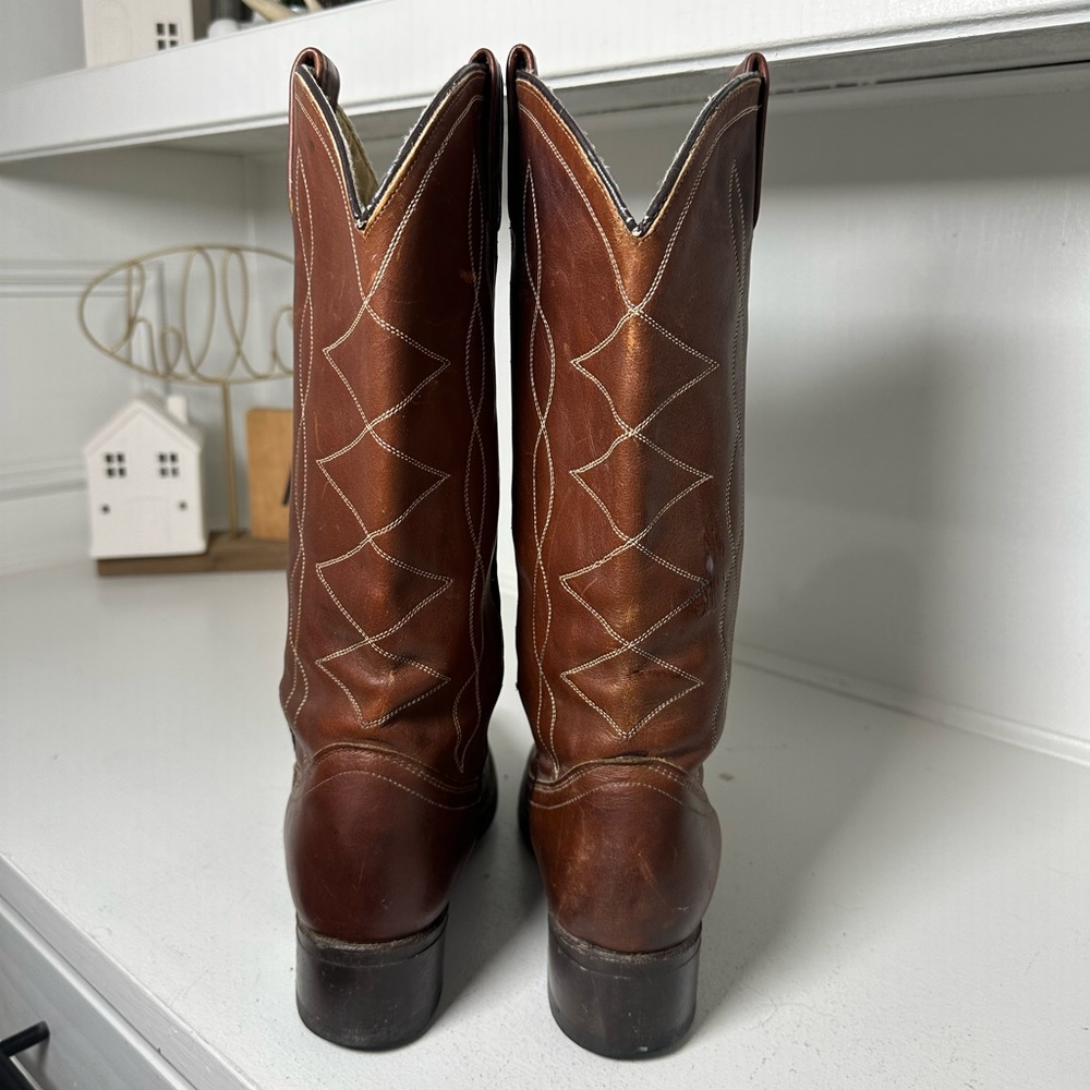 **SOLD**Vintage Acme Cowboy Boots Women 7 Brown Leather Western Boots Classic - Picture 6 of 9